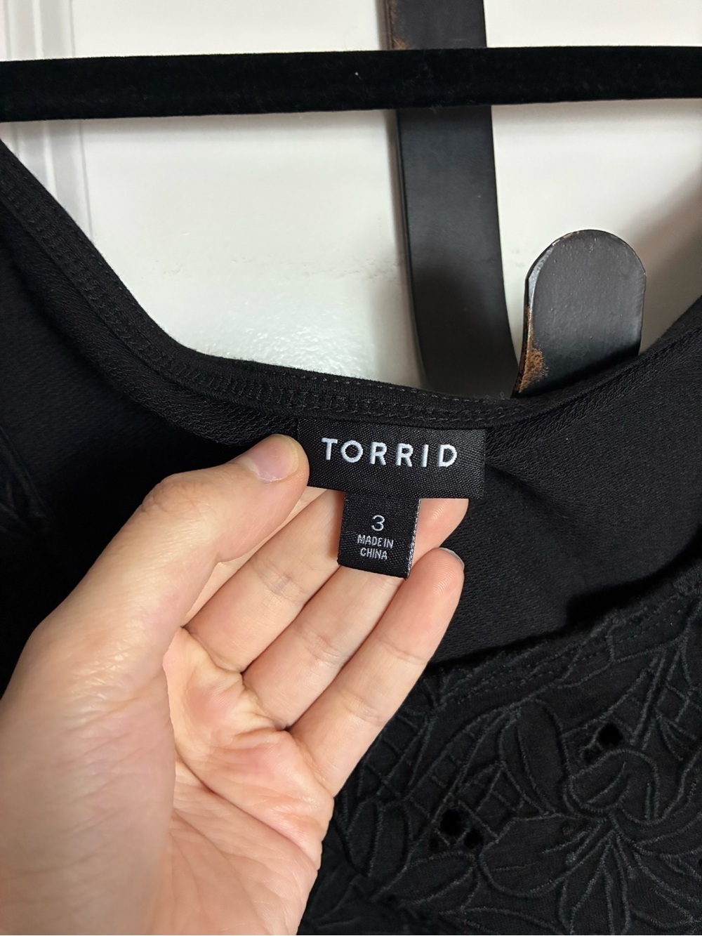 Torrid Black Off shoulder Top with Embroidered accents size 3X - Picture 11 of 12